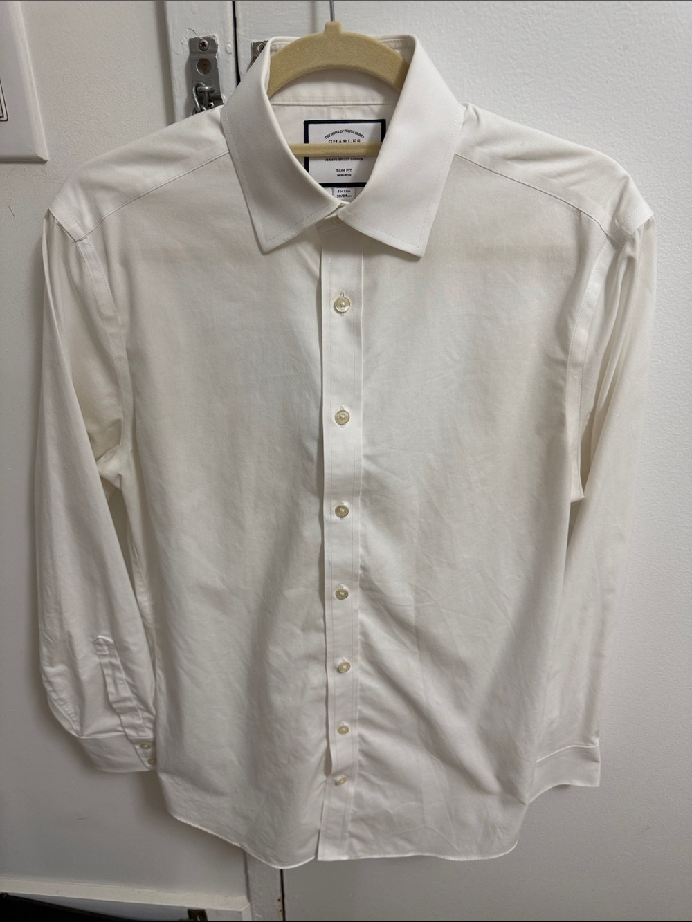 Charles Tyrwhitt Non-Iron Slim Fit White Dress Shirt 15/33